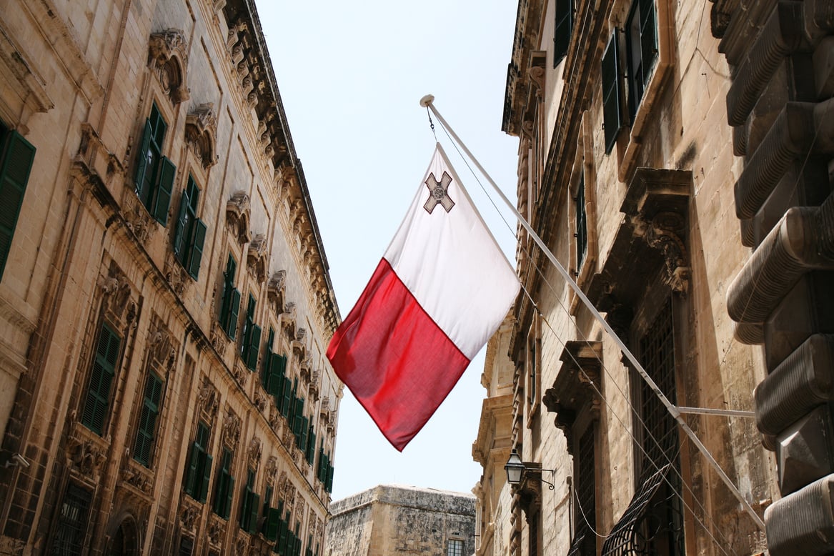 Maltese flag, Valletta, Malta